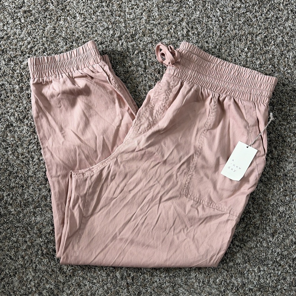 A New Day High-Rise Twill Joggers Pink Womens Size 2XL NWT